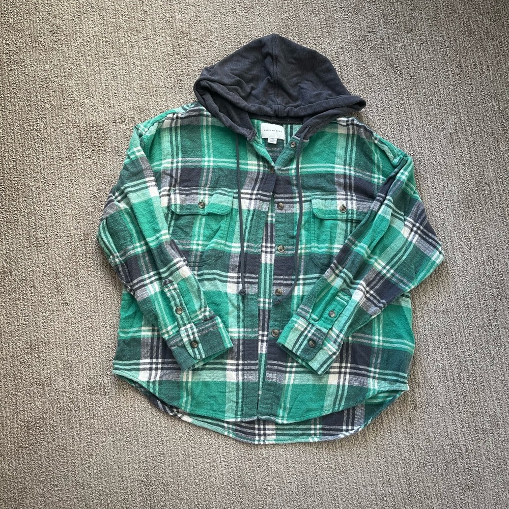 American Eagle Hooded Flannel